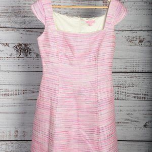 Lilly Pulitzer, Pink and Lavender Striped, Tweed Dress, Size 6